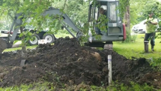 digging up a yard hydrant